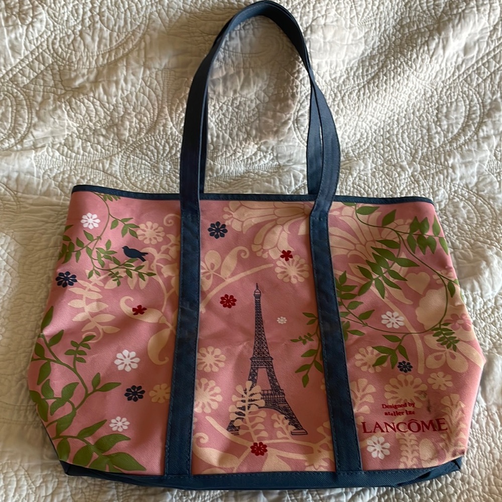 Lancome Paris Atelier Ize pink Tote Bag Canvas Eiffel Tower Bag